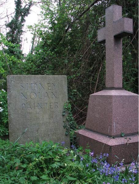Sidney Nolan's grave, Highgate Cemetery (East), London